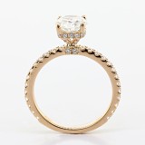 1.25 cts round cut diamond engagement ring set in 18 K Rose gold